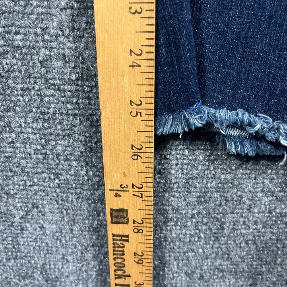Seven7 High Rise Skinny Jeans Womens 8 Dark Wash Blue Raw Frayed Hem Stretch